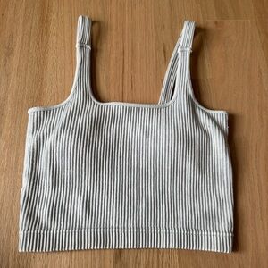 Zenana Gray Padded Crop Top L/XL